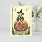 Vintage Bewitching Halloween Kaart (Staand voorkant)