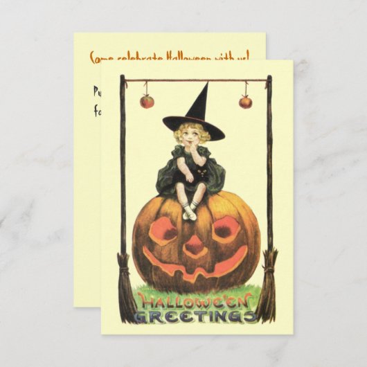 Vintage Bewitching Halloween Kaart (Voorkant / Achterkant)