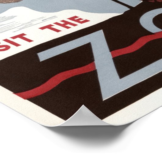 Vintage Bezoek de dierentuin Poster (Hoek)