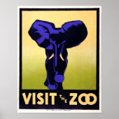 Vintage Bezoek de dierentuin Poster (Voorkant)