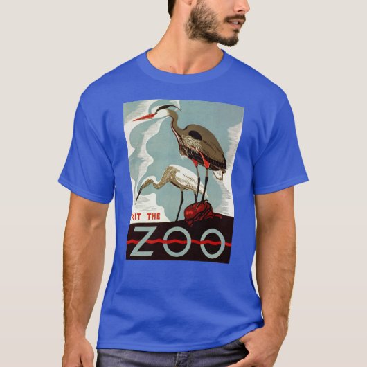 Vintage Bezoek de dierentuin T-shirt (Voorkant)