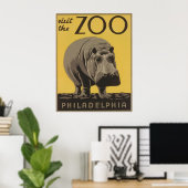 Vintage bezoekt de dierentuin Philadelphia Poster (Thuiskantoor)