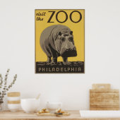 Vintage bezoekt de dierentuin Philadelphia Poster (Keuken)