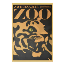Vintage bezoekt de reisposter van de dierentuin