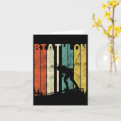 Vintage Biatlon Retro Biatleet 1  Kaart (Gele Bloem)