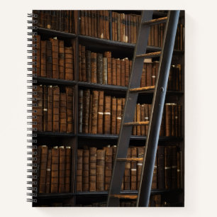 Vintage Bibliotheek   Boekenliefhebber Lezen Journ Notitieboek