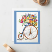 Vintage Bicycle Greeting Card Notitiekaartje (Voorkant / Achterkant in situ)