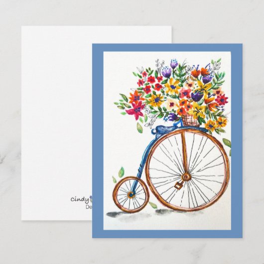 Vintage Bicycle Greeting Card Notitiekaartje (Voorkant / Achterkant)