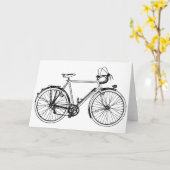 Vintage Bicycle Kaart (Gele Bloem)