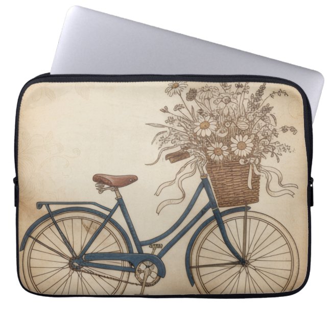 vintage bicycle laptop sleeve (Voorkant)