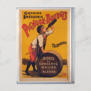 Vintage bier adverteren poster Grande Brasserie Briefkaart