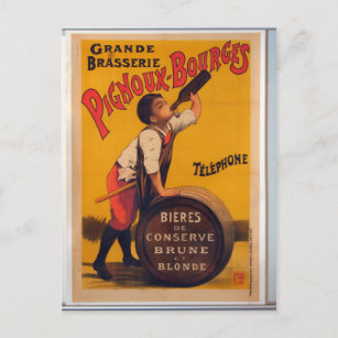 Vintage bier adverteren poster Grande Brasserie Briefkaart