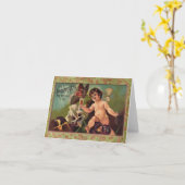 vintage bierbriefkaart kaart (Gele Bloem)
