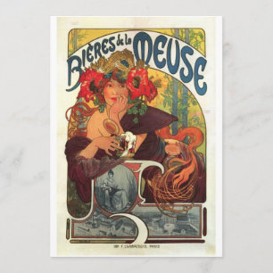 Vintage Bieres de la Meuse, Alphonse Mucha Menu