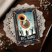 Vintage Big Band Swing Dance Briefkaart