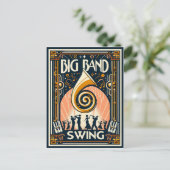 Vintage Big Band Swing Dance Briefkaart (Staand voorkant)