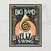 Vintage Big Band Swing Dance Briefkaart (Voorkant)