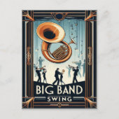 Vintage Big Band Swing Dance Briefkaart (Voorkant)