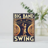 Vintage Big Band Swing Dance Poster Briefkaart (Staand voorkant)