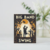 Vintage Big Band Swing Dans Briefkaart (Staand voorkant)