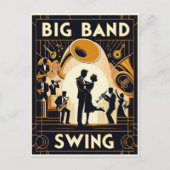 Vintage Big Band Swing Dans Briefkaart (Voorkant)