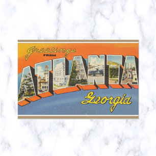 Vintage Big Letter Atlanta Georgia Briefkaart