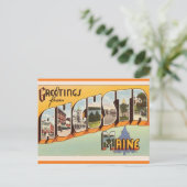 Vintage Big Letter Augusta Maine Briefkaart (Staand voorkant)