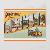 Vintage Big Letter Augusta Maine Briefkaart (Voorkant)