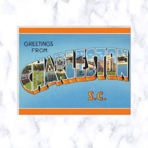 Vintage Big Letter Charleston South Carolina Briefkaart