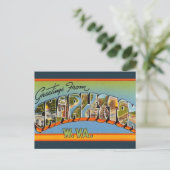 Vintage Big Letter Charleston West Virginia Briefkaart (Staand voorkant)