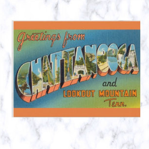 Vintage Big Letter Chattanooga Tennessee Briefkaart