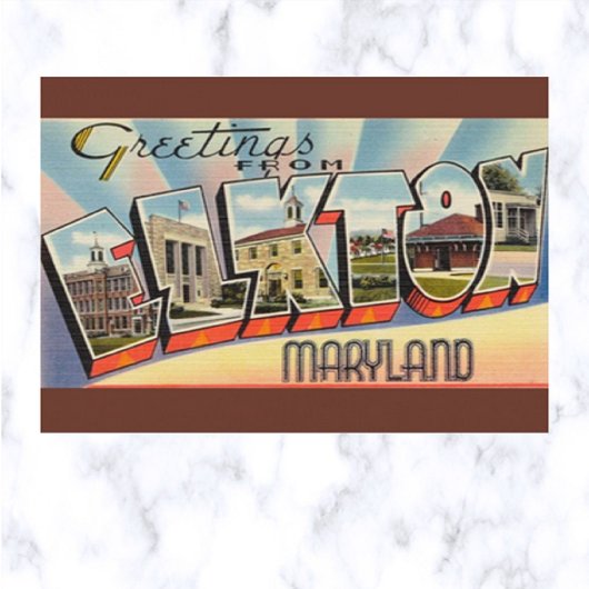 Vintage Big Letter Elkton Maryland Briefkaart