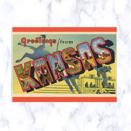 Vintage Big Letter Kansas Briefkaart