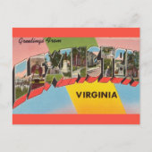 Vintage Big Letter Lexington Virginia Briefkaart (Voorkant)