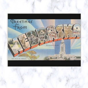 Vintage Big Letter Nebraska Briefkaart
