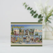 Vintage Big Letter New Hampshire Briefkaart (Staand voorkant)