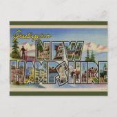 Vintage Big Letter New Hampshire Briefkaart (Voorkant)