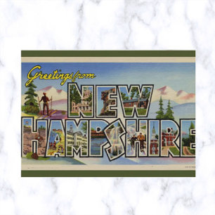 Vintage Big Letter New Hampshire Briefkaart