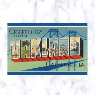 Vintage Big Letter Oakland Californië Briefkaart