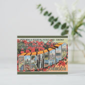 Vintage Big Letter Portland Oregon Briefkaart (Staand voorkant)