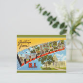 Vintage Big Letter Providence Rhode Island Briefkaart (Staand voorkant)