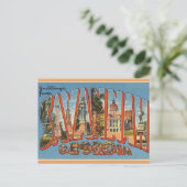 Vintage Big Letter Savannah Georgia Briefkaart (Staand voorkant)