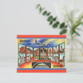 Vintage Big Letter Spokane Washington Briefkaart (Staand voorkant)