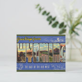 Vintage Big Letter Wyoming Briefkaart (Staand voorkant)