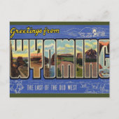 Vintage Big Letter Wyoming Briefkaart (Voorkant)