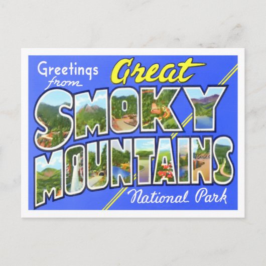 Vintage Big Letters Briefkaart (Voorkant)