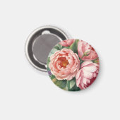Vintage Big Pink Flowers Magneet (Voorkant / Achterkant)