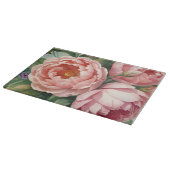 Vintage Big Pink Flowers Snijplank (Hoek)