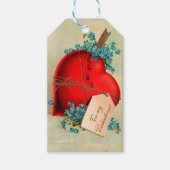 Vintage Big Red Bleeding Heart Valentijn Briefkaar Cadeaulabel (Voorkant)