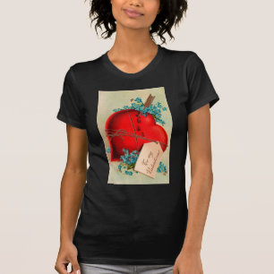 Vintage Big Red Bleeding Heart Valentijn Briefkaar T-shirt